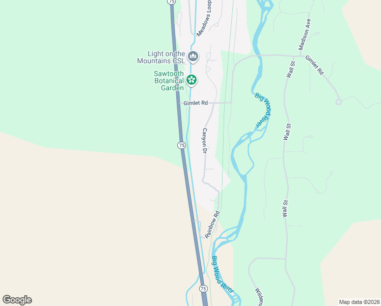 map of restaurants, bars, coffee shops, grocery stores, and more near 100-150 Canyon Dr in Hailey