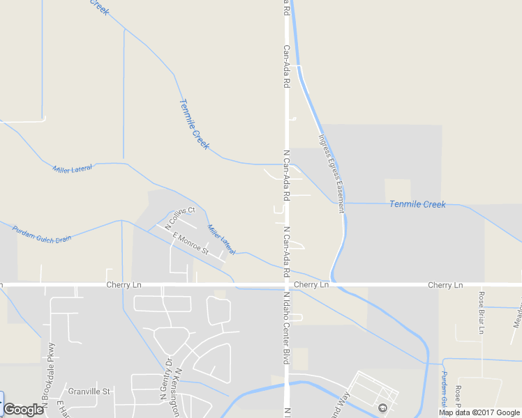 map of restaurants, bars, coffee shops, grocery stores, and more near 17245 Can-Ada Road in Nampa