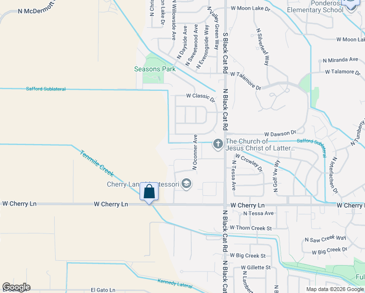 map of restaurants, bars, coffee shops, grocery stores, and more near 5054 West White Ash Court in Meridian