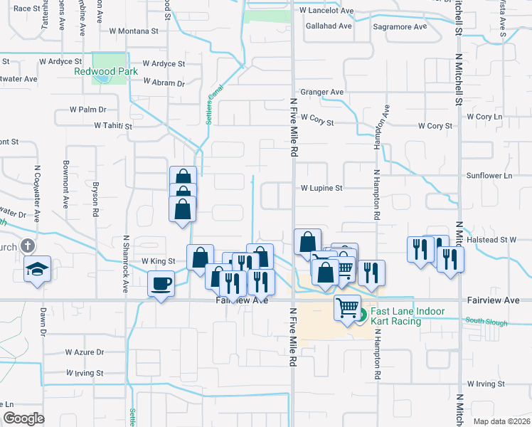 map of restaurants, bars, coffee shops, grocery stores, and more near 2049 North Charitan Drive in Boise