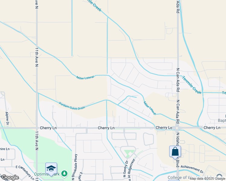 map of restaurants, bars, coffee shops, grocery stores, and more near 17293 North Yuma Way in Nampa