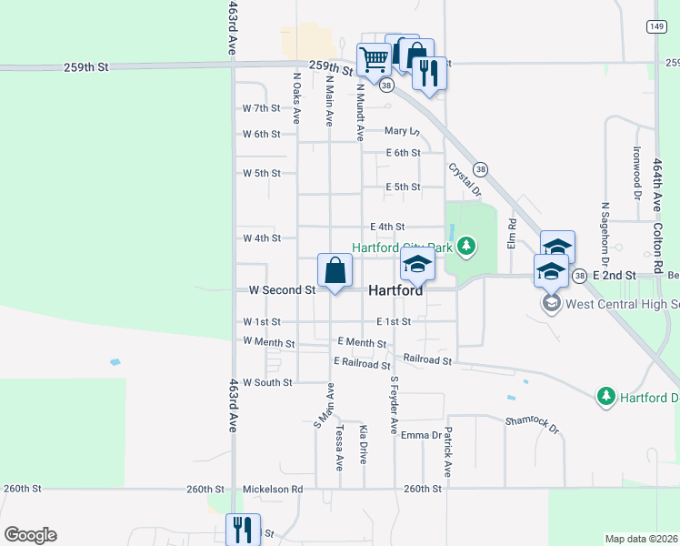 map of restaurants, bars, coffee shops, grocery stores, and more near in Hartford