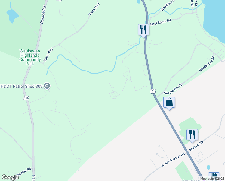 map of restaurants, bars, coffee shops, grocery stores, and more near in Meredith