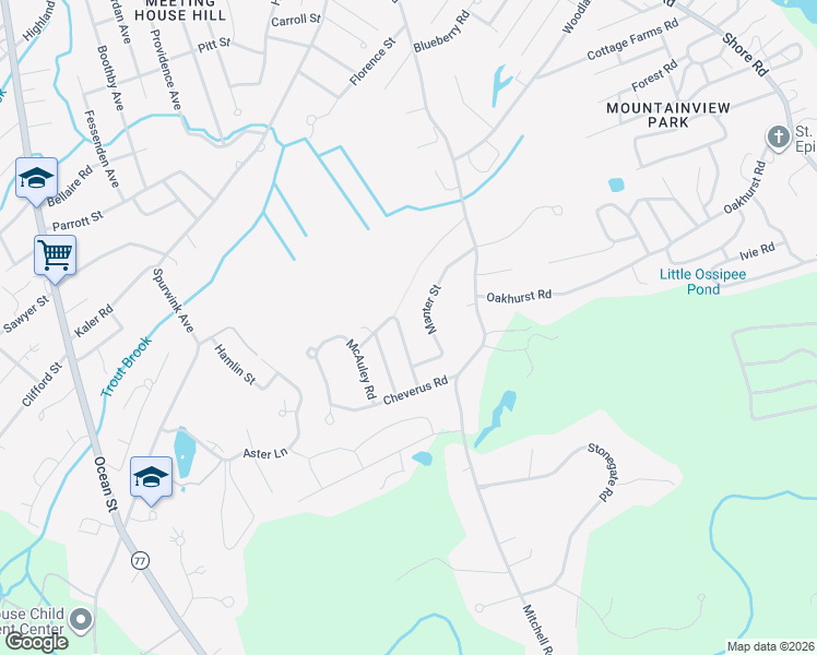 map of restaurants, bars, coffee shops, grocery stores, and more near 23 Manter Street in Cape Elizabeth