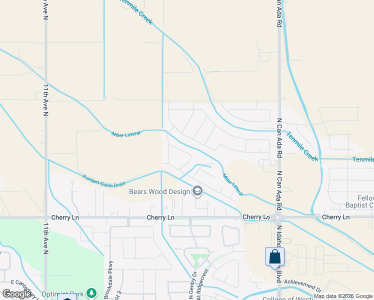 map of restaurants, bars, coffee shops, grocery stores, and more near 6426 East Path Drive in Nampa