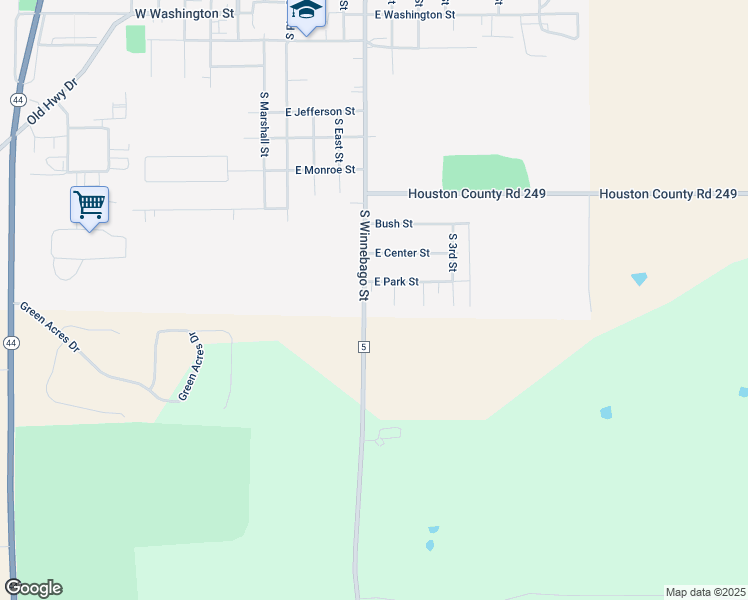 map of restaurants, bars, coffee shops, grocery stores, and more near 605 East Park Street in Caledonia