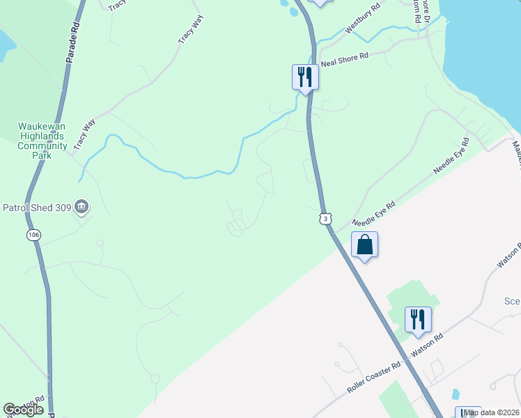 map of restaurants, bars, coffee shops, grocery stores, and more near in Meredith
