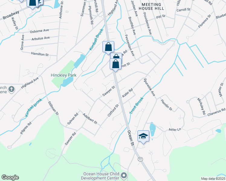 map of restaurants, bars, coffee shops, grocery stores, and more near 863 Sawyer Street in South Portland