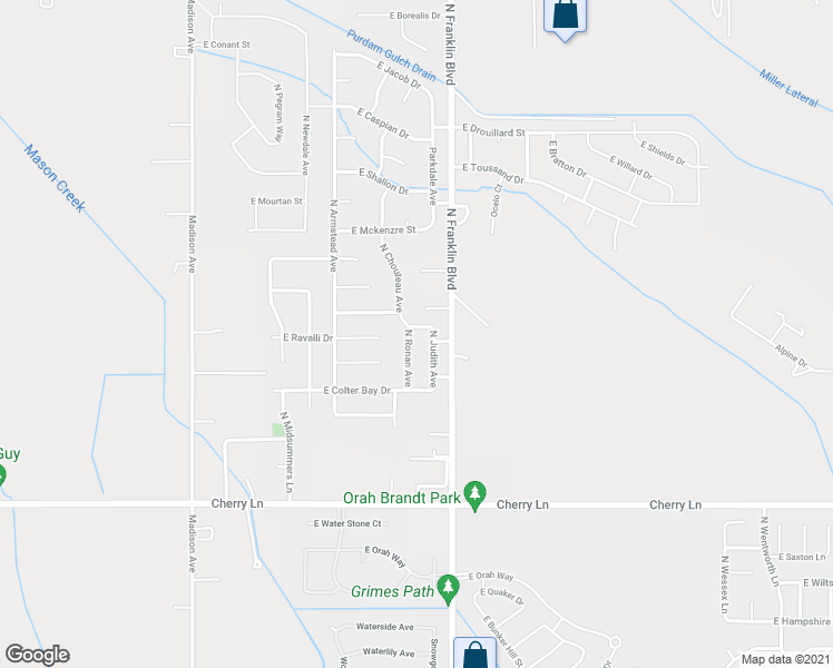map of restaurants, bars, coffee shops, grocery stores, and more near 17328 North Ronan Avenue in Nampa