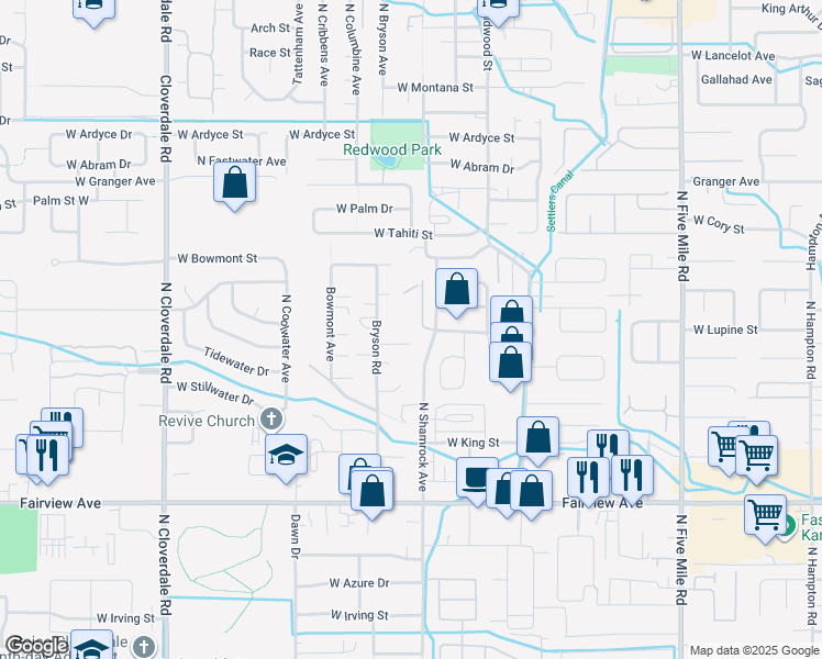 map of restaurants, bars, coffee shops, grocery stores, and more near 11401 W Bluecanyon St in Boise