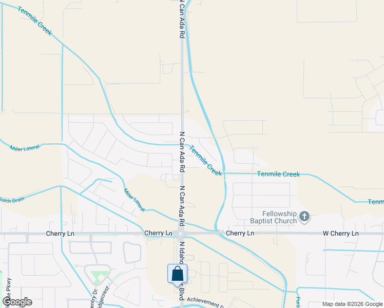 map of restaurants, bars, coffee shops, grocery stores, and more near 17322 Can-Ada Road in Nampa