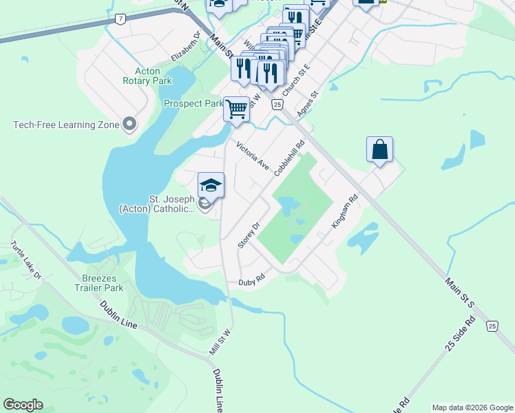 map of restaurants, bars, coffee shops, grocery stores, and more near 98 Cobblehill Road in Acton