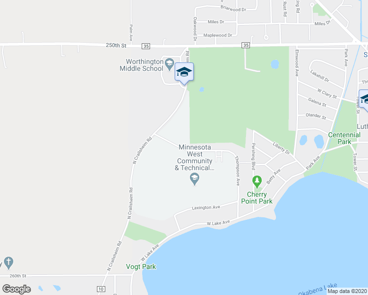 map of restaurants, bars, coffee shops, grocery stores, and more near 1565 College Way in Worthington