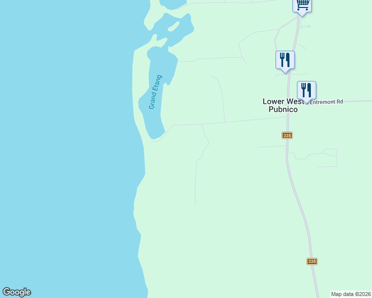 map of restaurants, bars, coffee shops, grocery stores, and more near in Pubnico