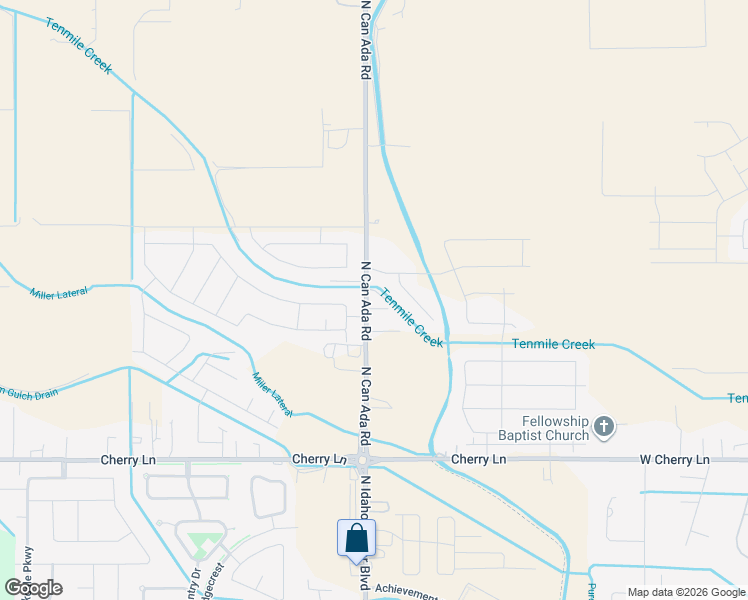 map of restaurants, bars, coffee shops, grocery stores, and more near 17322 Can-Ada Road in Nampa