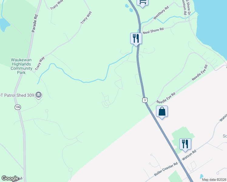 map of restaurants, bars, coffee shops, grocery stores, and more near in Meredith