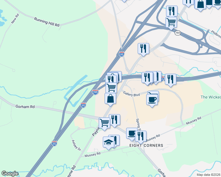 map of restaurants, bars, coffee shops, grocery stores, and more near 456 Payne Road in Scarborough