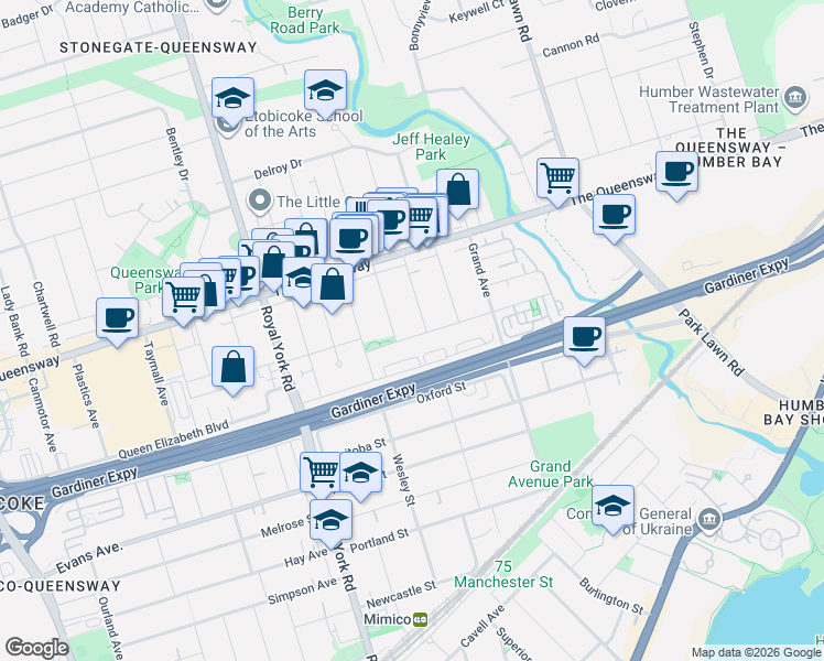 map of restaurants, bars, coffee shops, grocery stores, and more near 110 Milton Street in Toronto