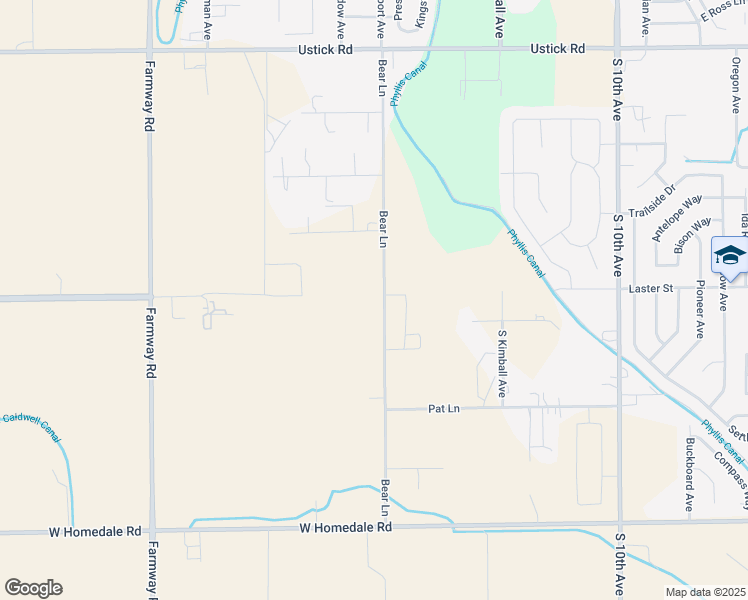 map of restaurants, bars, coffee shops, grocery stores, and more near 4816 Bear Lane in Caldwell