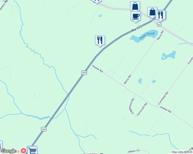 map of restaurants, bars, coffee shops, grocery stores, and more near 29 Pease Road in Buxton