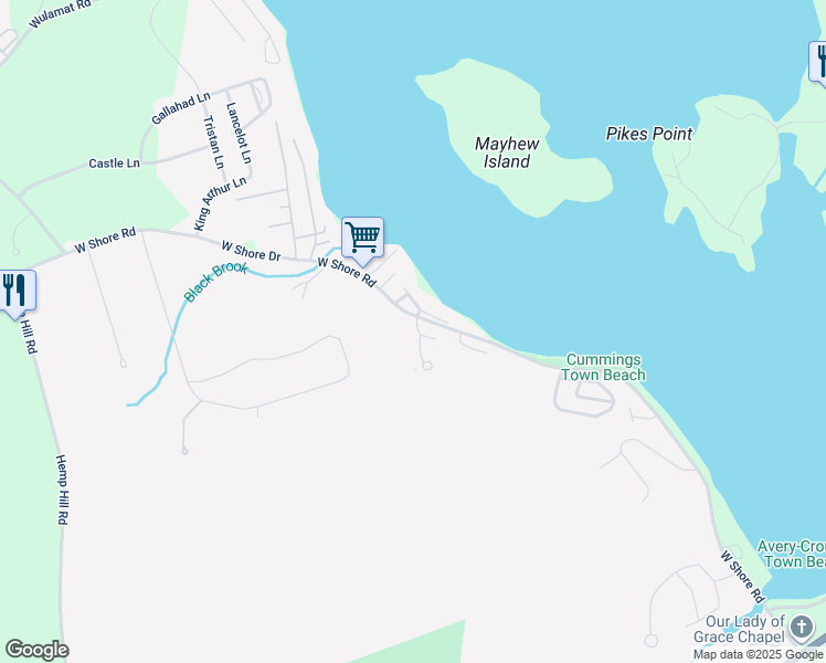 map of restaurants, bars, coffee shops, grocery stores, and more near 2 Woodbury Drive in Bristol
