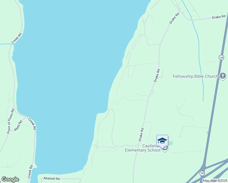 map of restaurants, bars, coffee shops, grocery stores, and more near 416 Little Rutland Road in Castleton