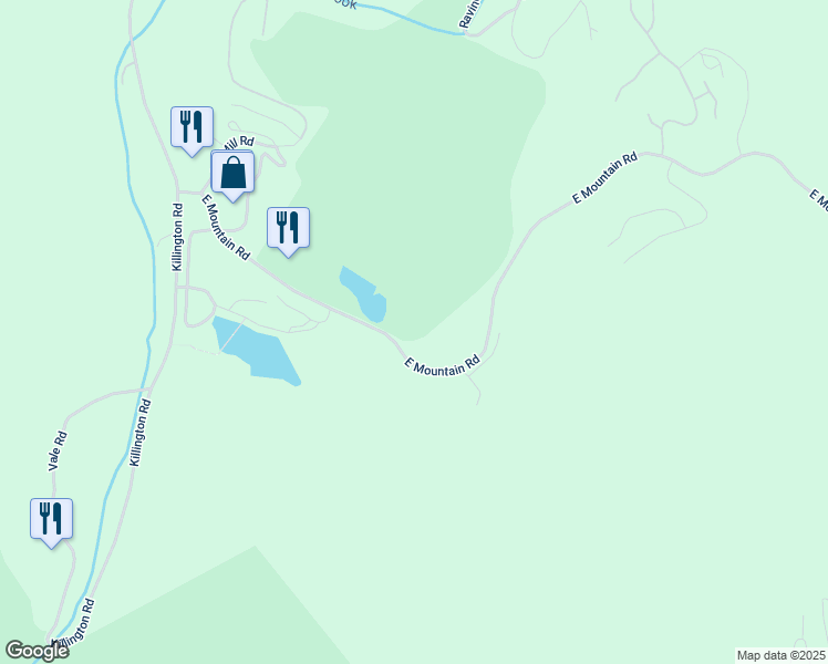 map of restaurants, bars, coffee shops, grocery stores, and more near 565 East Mountain Road in Killington