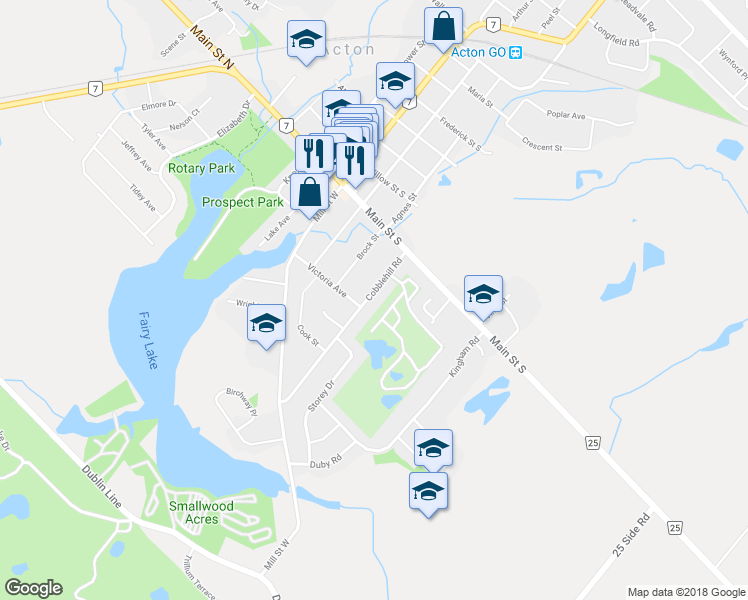 map of restaurants, bars, coffee shops, grocery stores, and more near 46 Cobblehill Road in Acton