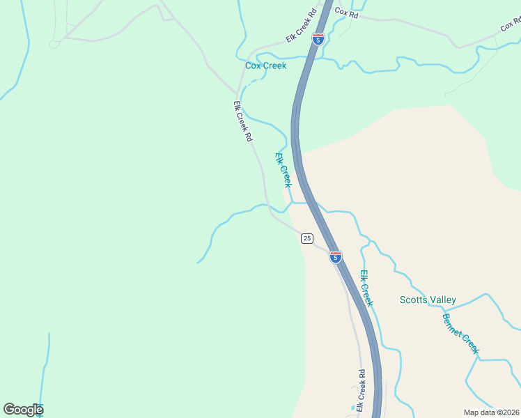 map of restaurants, bars, coffee shops, grocery stores, and more near 1694 Elk Creek Road in Yoncalla