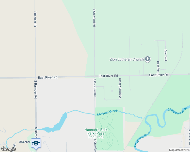 map of restaurants, bars, coffee shops, grocery stores, and more near 3000 East River Road in Mount Pleasant