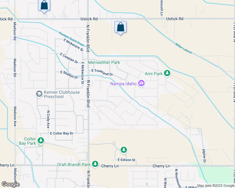 map of restaurants, bars, coffee shops, grocery stores, and more near 17449 North Franklin Boulevard in Nampa