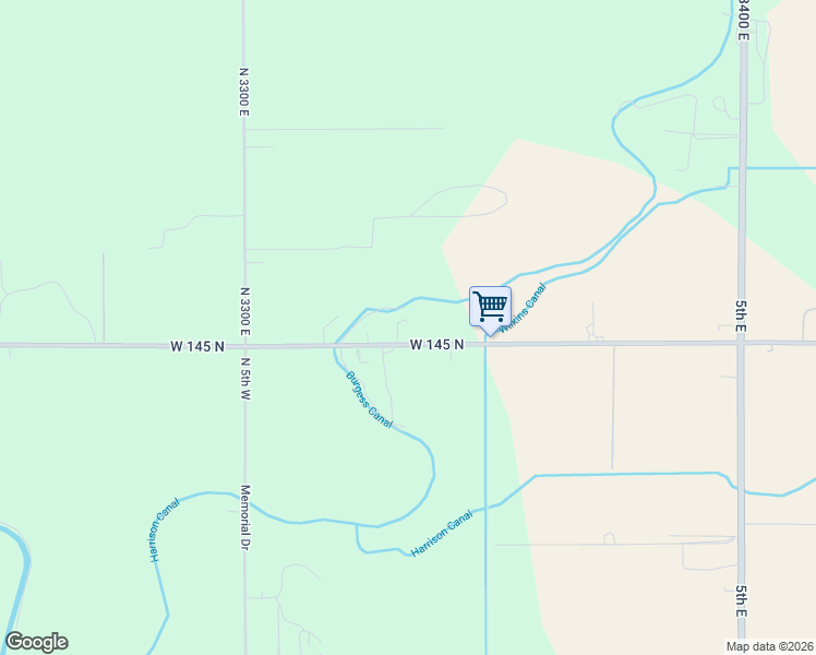 map of restaurants, bars, coffee shops, grocery stores, and more near 152-266 West 145 North in Rigby