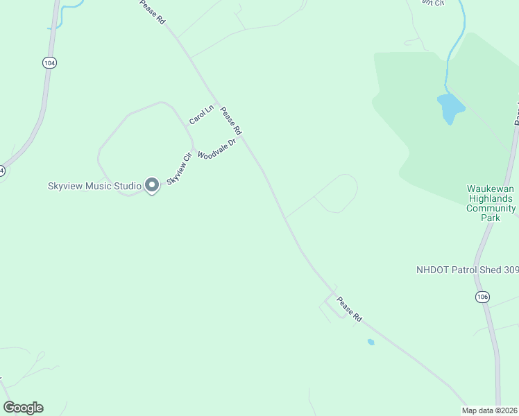 map of restaurants, bars, coffee shops, grocery stores, and more near 105 Pease Road in Meredith