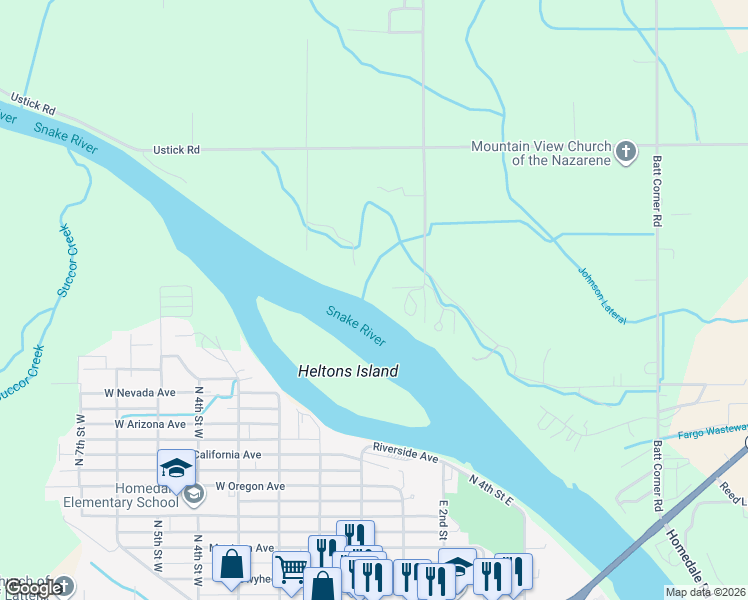 map of restaurants, bars, coffee shops, grocery stores, and more near 17501 Fargo Road in Wilder