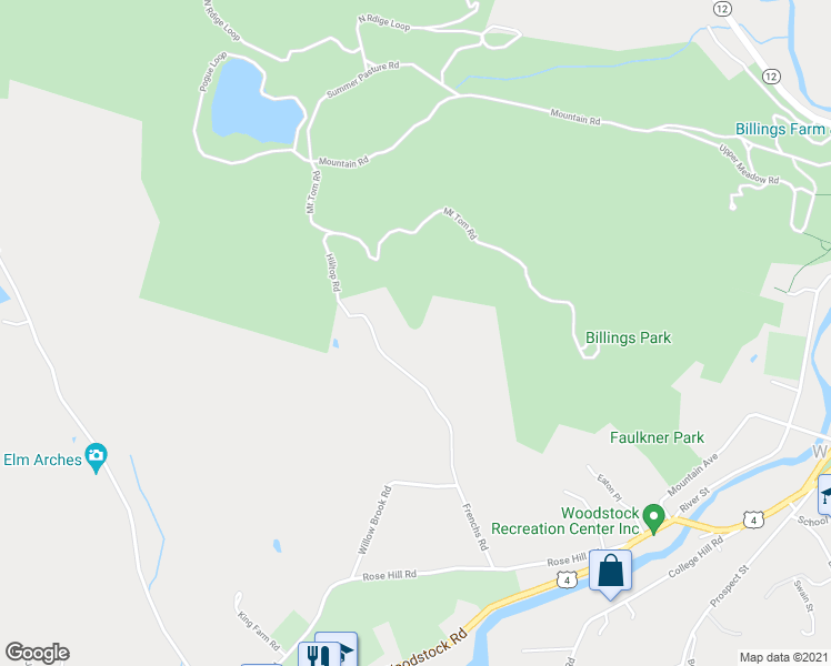 map of restaurants, bars, coffee shops, grocery stores, and more near 348 Frenchs Road in Woodstock