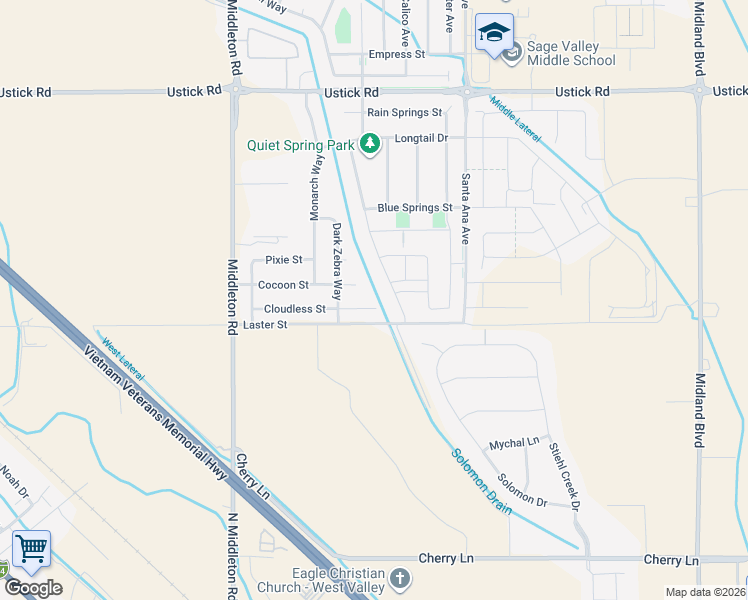 map of restaurants, bars, coffee shops, grocery stores, and more near 10698 Cloudless Ct in Nampa