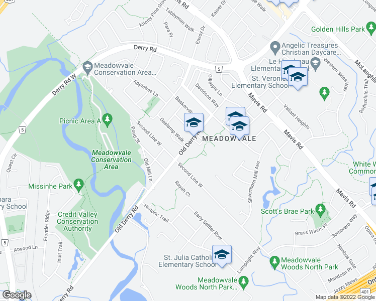 map of restaurants, bars, coffee shops, grocery stores, and more near 920 Old Derry Road in Mississauga