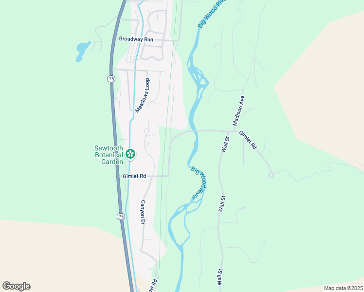 map of restaurants, bars, coffee shops, grocery stores, and more near 45 Gimlet Road in Hailey