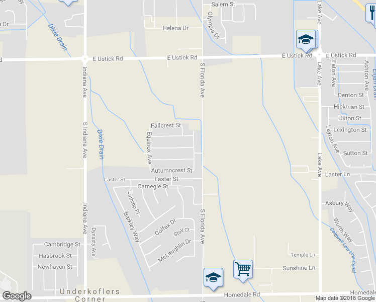 map of restaurants, bars, coffee shops, grocery stores, and more near 2722 Summercrest Street in Caldwell