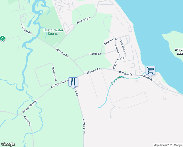 map of restaurants, bars, coffee shops, grocery stores, and more near 41 Bear Mountain Road in Bristol