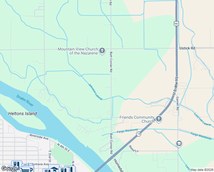map of restaurants, bars, coffee shops, grocery stores, and more near 17651 Batt Corner Road in Wilder