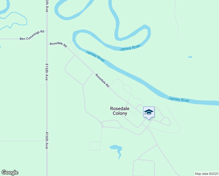 map of restaurants, bars, coffee shops, grocery stores, and more near 25986 Rosedale Road in Mitchell
