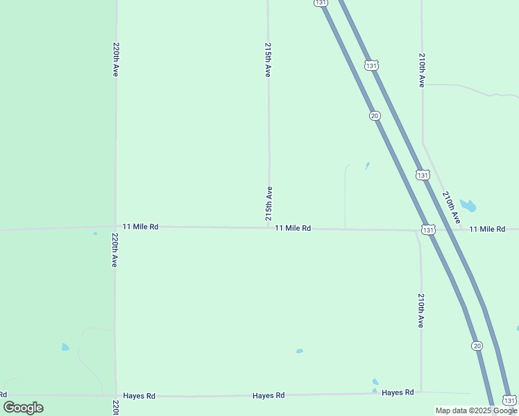 map of restaurants, bars, coffee shops, grocery stores, and more near 11087 215th Avenue in Big Rapids