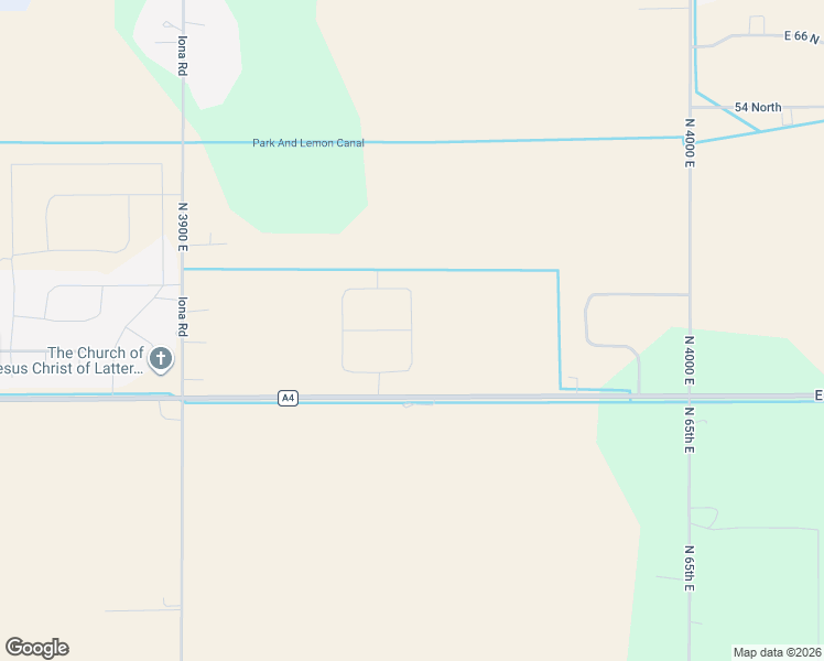 map of restaurants, bars, coffee shops, grocery stores, and more near East 20 North in Rigby