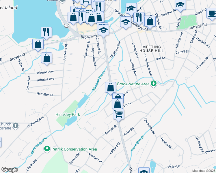 map of restaurants, bars, coffee shops, grocery stores, and more near 388 Ocean Street in South Portland