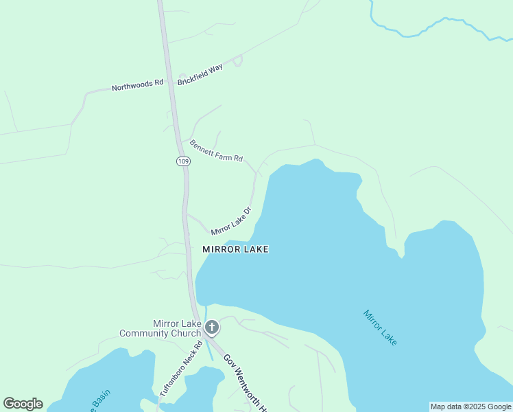 map of restaurants, bars, coffee shops, grocery stores, and more near 21 Mirror Lake Drive in Tuftonboro