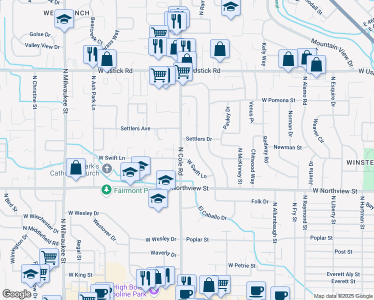 map of restaurants, bars, coffee shops, grocery stores, and more near 7450 West Holbrook Lane in Boise