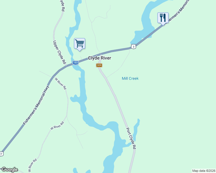 map of restaurants, bars, coffee shops, grocery stores, and more near 82 Port Clyde Road in Barrington