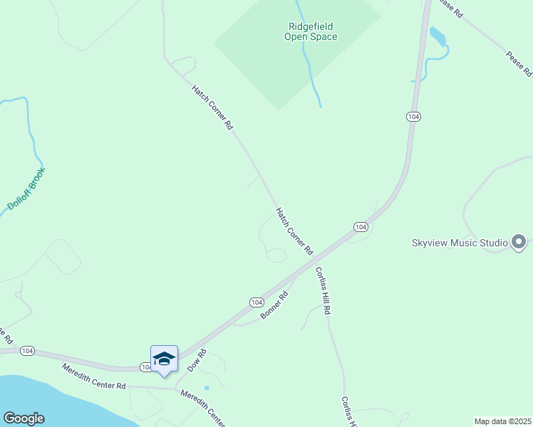 map of restaurants, bars, coffee shops, grocery stores, and more near Hatch Corner Road in Meredith