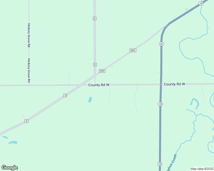 map of restaurants, bars, coffee shops, grocery stores, and more near W7263 County Road West in Adell